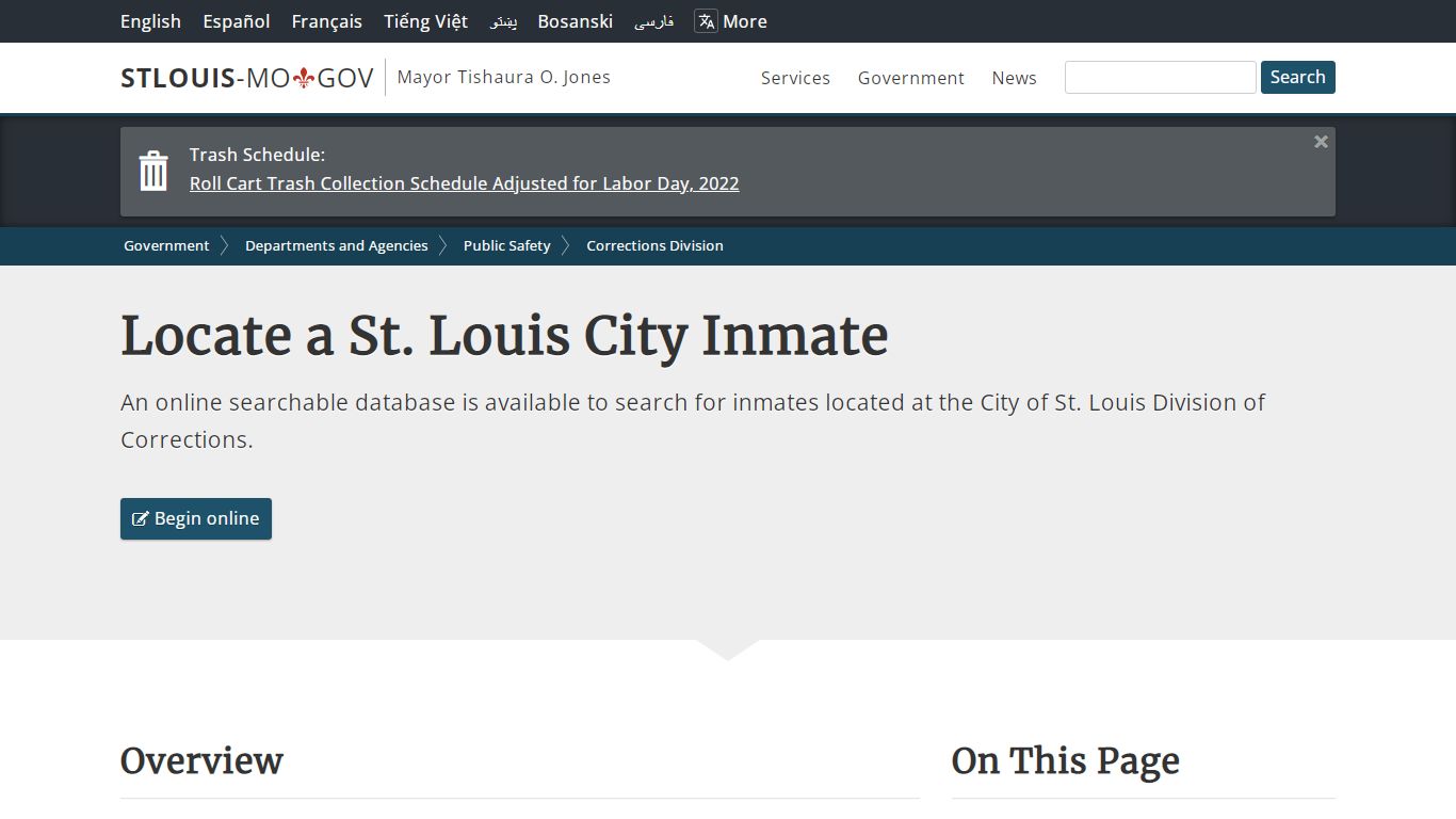 Locate a St. Louis City Inmate