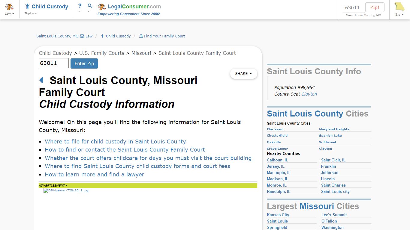Saint Louis County Family Court -- Child Custody Info - LegalConsumer.com